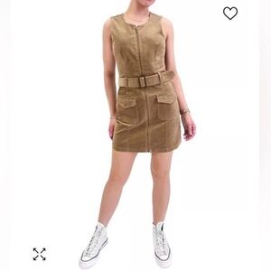 Abrand Tan Corduroy Dress